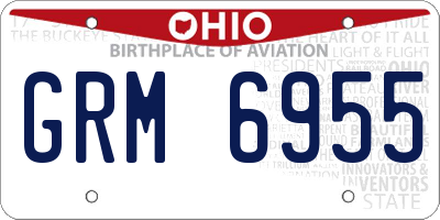 OH license plate GRM6955