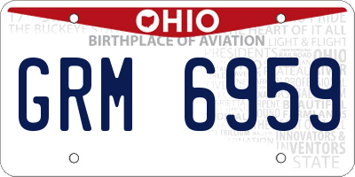 OH license plate GRM6959