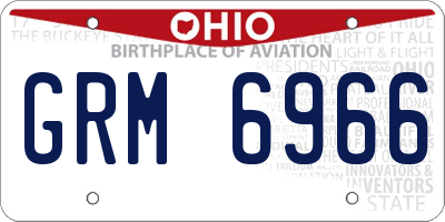 OH license plate GRM6966