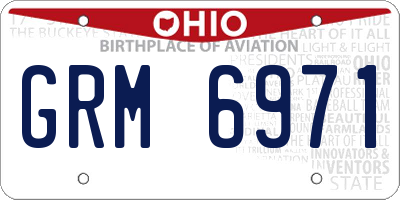 OH license plate GRM6971