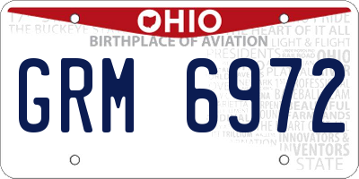 OH license plate GRM6972