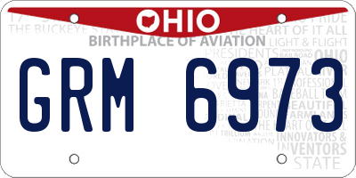 OH license plate GRM6973