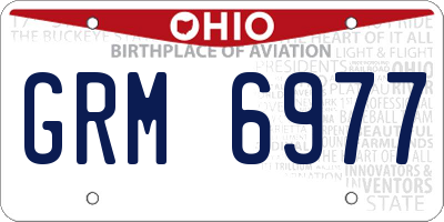 OH license plate GRM6977