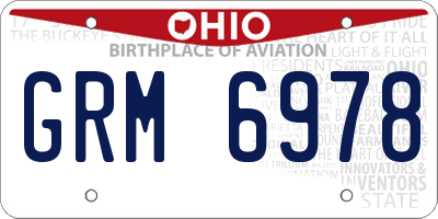 OH license plate GRM6978