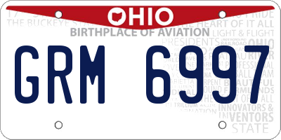 OH license plate GRM6997