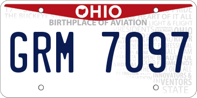 OH license plate GRM7097