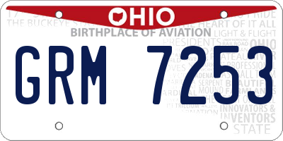 OH license plate GRM7253
