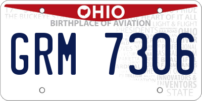 OH license plate GRM7306
