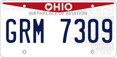 OH license plate GRM7309