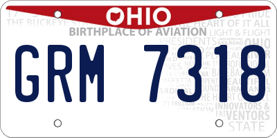 OH license plate GRM7318