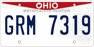 OH license plate GRM7319