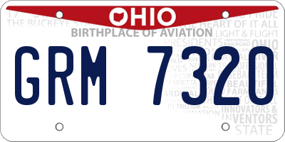 OH license plate GRM7320