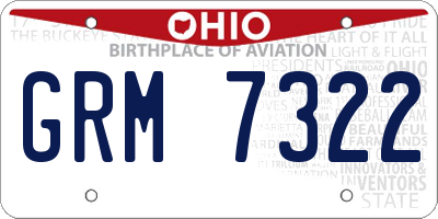 OH license plate GRM7322