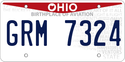 OH license plate GRM7324