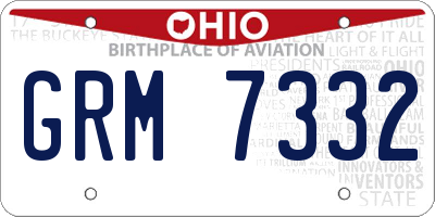 OH license plate GRM7332