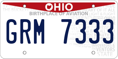 OH license plate GRM7333