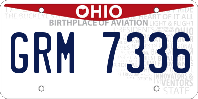 OH license plate GRM7336