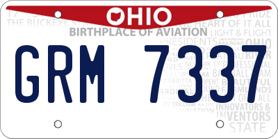 OH license plate GRM7337
