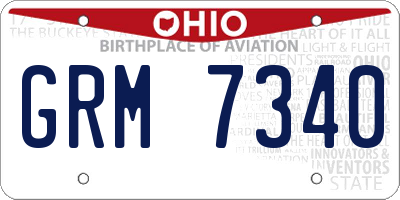 OH license plate GRM7340