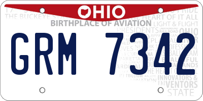 OH license plate GRM7342