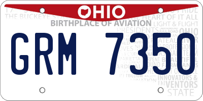 OH license plate GRM7350