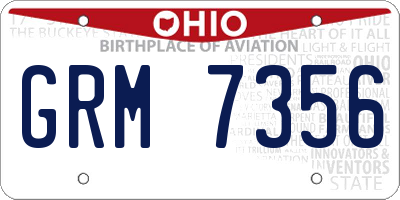 OH license plate GRM7356