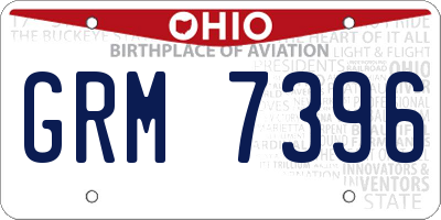 OH license plate GRM7396