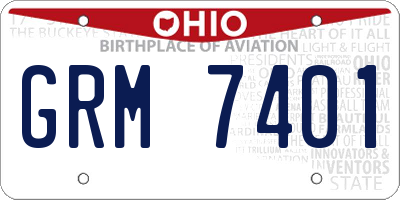 OH license plate GRM7401