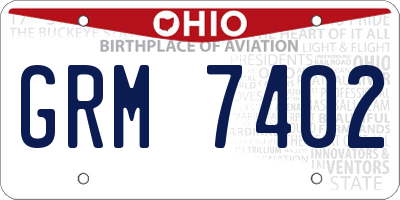 OH license plate GRM7402