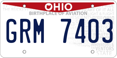 OH license plate GRM7403