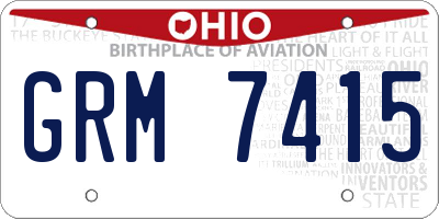 OH license plate GRM7415