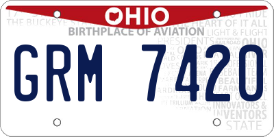 OH license plate GRM7420
