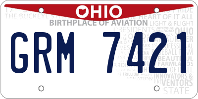 OH license plate GRM7421