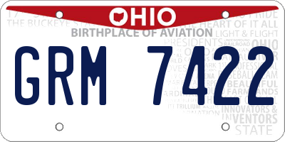 OH license plate GRM7422