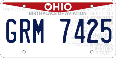OH license plate GRM7425