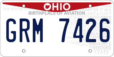 OH license plate GRM7426