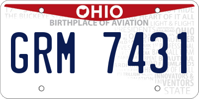 OH license plate GRM7431