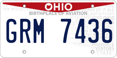 OH license plate GRM7436