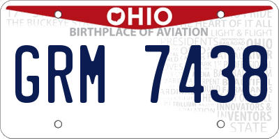 OH license plate GRM7438