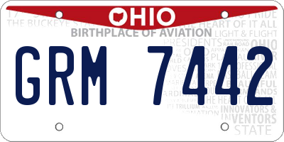 OH license plate GRM7442