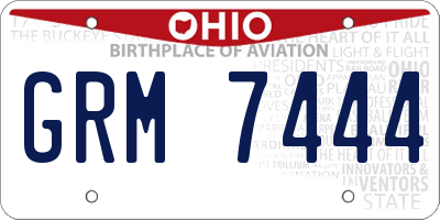 OH license plate GRM7444
