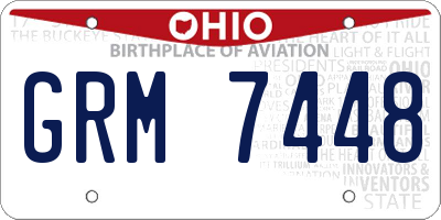 OH license plate GRM7448