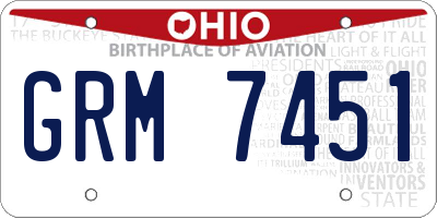 OH license plate GRM7451