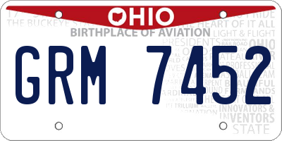 OH license plate GRM7452