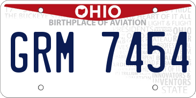 OH license plate GRM7454