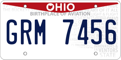 OH license plate GRM7456