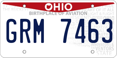 OH license plate GRM7463