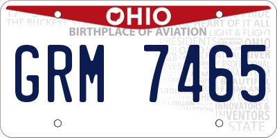 OH license plate GRM7465
