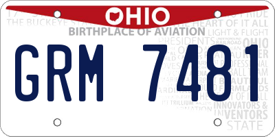 OH license plate GRM7481