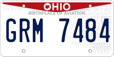 OH license plate GRM7484